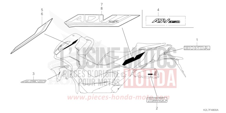 MARKE/EMBLEM von ADV 350 PEARL FALCON GRAY (NHC61) von 2026